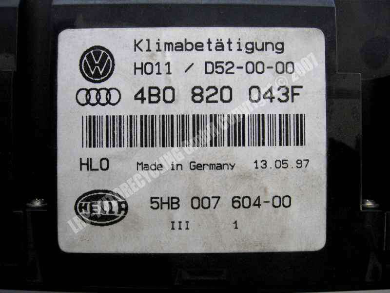 Audi A6 4B BJ1997 original Heizungsbetätigung 4B0820043F HELLA 5HB007604-00